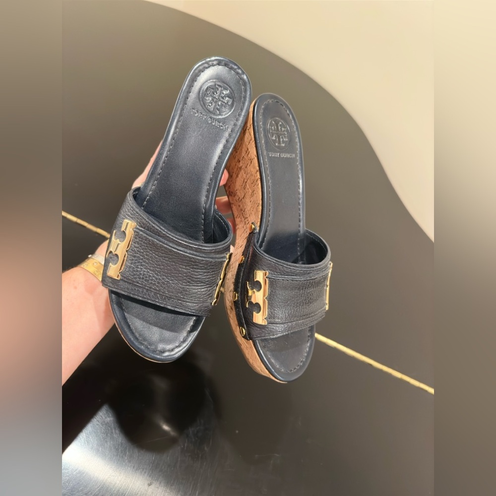 RARE authentic iconic luxury summer beach resort Tory Burch wedge/sandals/shoes - Picture 14 of 17